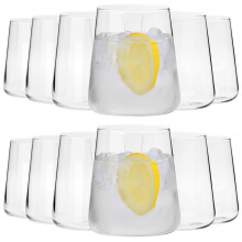 Set of 12 Elegant 380ml Crystal Drinking Glasses Dishwasher Safe White Wine Tumblers for Home and Bar