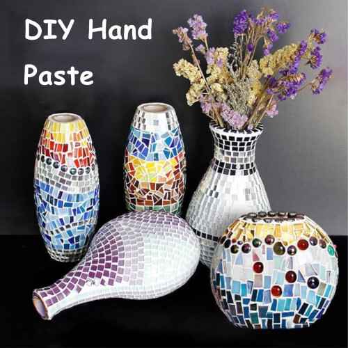 Φύλλα βιτρό για μωσαϊκό, σετ μωσαϊκού DIY με κομμάτια γυαλιού μικτών χρωμάτων, 2