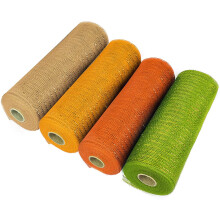 Herbstdekorationen: Jutebänder aus hochwertigem, flexiblem, leichtem, wasserdichtem und robustem Netzband mit metallischen Folienakzenten.