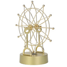 Model van een reuzenrad met eeuwigdurende beweging, gouden frame met magnetische bewegingstechnologie, educatieve wetenschappelijke decoratie voor
