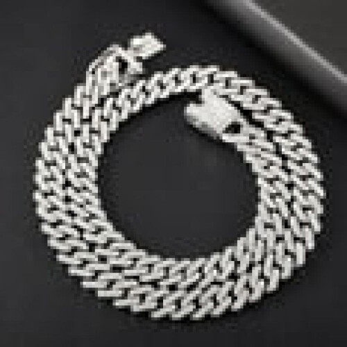 Κολιέ Bling Bling Κουβανέζικο για Άνδρες και Γυναίκες, Κοσμήματα Hip Hop χωρίς Νικέλιο με 2
