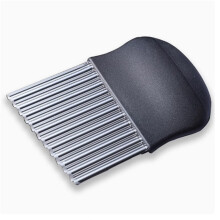 Stainless Steel Crinkle Cutter for Vegetables and Fruits, Wavy Potato Slicer for Uniform Cuts