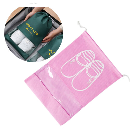 Schuhbeutel mit Kordelzug, staubdicht, Aufbewahrungsbeutel-Rosa 2