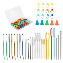 Sewing Needles Set with Large Eye Blunt Needles, Curved Tip Design for Easy Threading and Smooth Surface Glide, Stainless Steel Yarn Needles for Hand