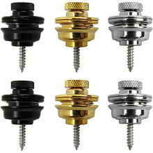 Metal Guitar Bass Security Strap Locks, Dual Design Quick Release System for Electric Acoustic Guitar, Heavy Duty Flat Head Fast Assembly Locking Butt