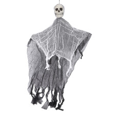 Závěsná dekorace s lebkou kostry z gázy, strašidelná venkovní dekorace pro halloweenské kostlivé duchy, opakovaně použitelné latexové