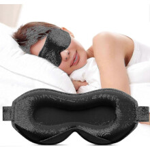 Slaapmasker voor dames en heren, 3D-slaapmasker voor zijslapers, 100% zijden verduisterend oogmasker met verstelbare band.