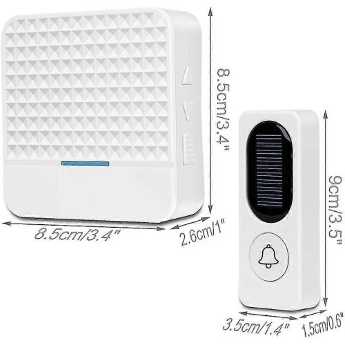 Trådlös dörrklocka Trådlös solcellsdriven elektronisk dörrklocka (vit 1