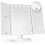 Makeup mirror, makeup mirror with light, tri-fold makeup mirror, portable LED makeup mirror, white 1