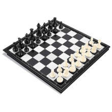 Μαγνητική πτυσσόμενη φορητή σκακιέρα 25X25cm, ασπρόμαυρη, για συγκεντρώσει