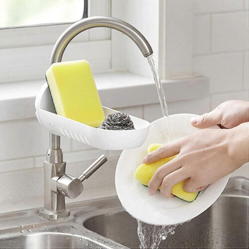 Snap-on kitchen faucet storage rack, soap drain storage rack 2