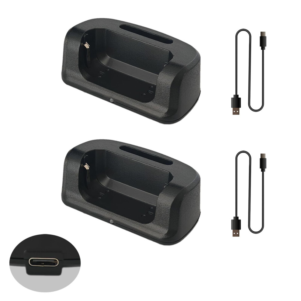 2 Pack Kdc1 Two Way Radio Charger Dock Usbc Dual Charging For T20 Rt22s Walkie Talkie With Cables 9094768986271