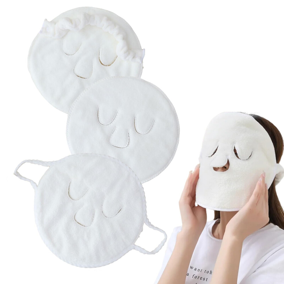 Coral 3Pcs Reusable Fleece Facial Steamer Towels Hot Cold Compress For Deep Hydration Skin Care