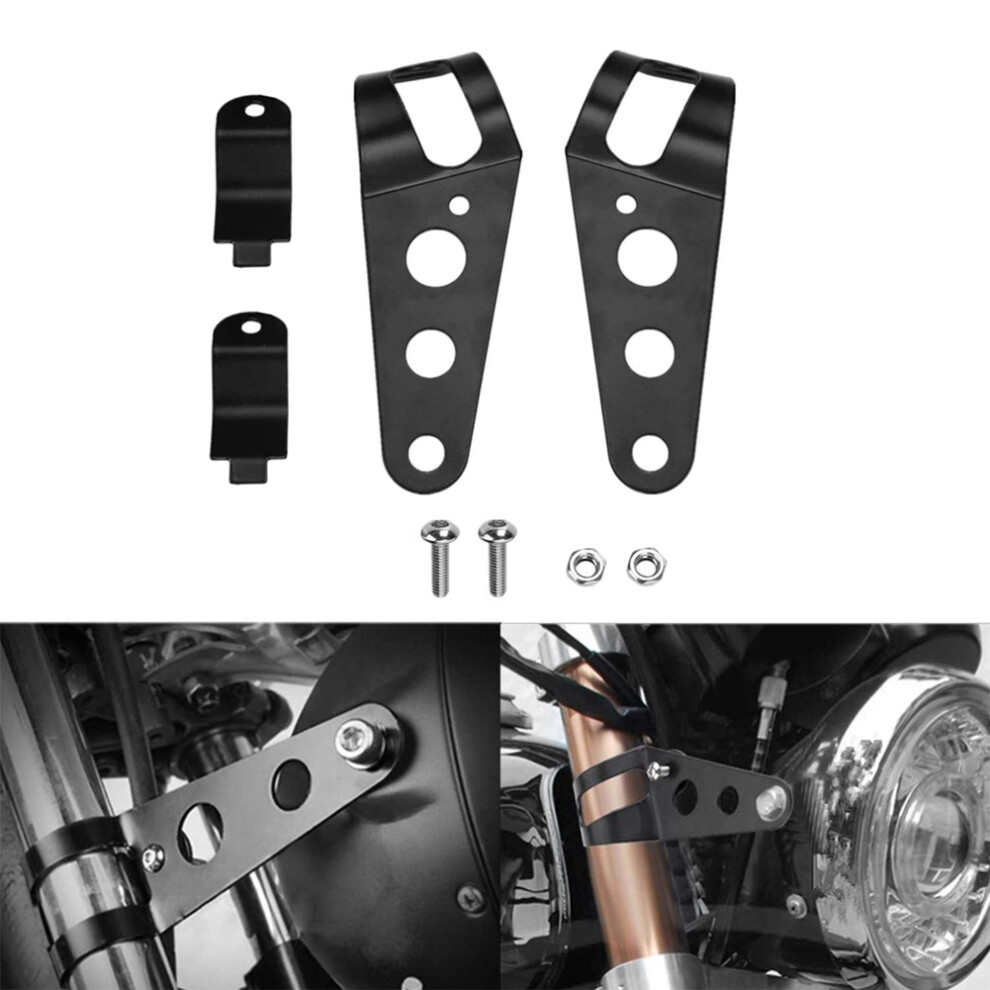 Universal Aluminum Headlamp Bracket For 35Â43Mm Fork Tubes, Black 7691379730907