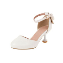 Girls' Dance Shoes With Heel Ankle Strap BowKnot Soft Soles For Latin Tango Ballroom Princess Shoes
