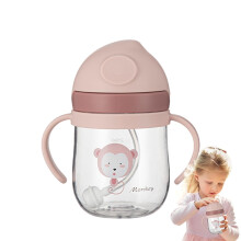 Milk Tumbler With Handles 8.5 Oz Non Slip Anti Choke Drink Bottle Cartoon Mug With Weighted Ball