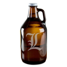 64 oz Glass Beer Growler with LeakResistant Seal and Handcrafted Etched Design