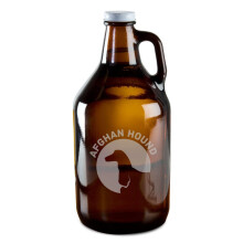 Handmade 64 oz Glass Beer Growler with Etched Design and Airtight Seal for Fresh Craft Beer