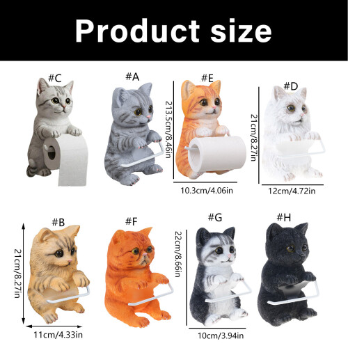 Ruimtebesparende wandgemonteerde kattentoiletrolhouder Hars-C 1