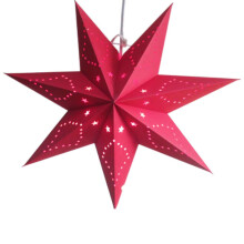 Beautiful Design Paper Star Lantern with Intricate Cut-Outs, Easy to Assemble Hollow Out Star Hanging Decoration for Weddings Parties and Holidays, Du