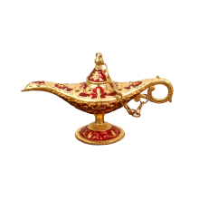 Collection and Decoration Aladdin Lamp, Multi-purpose Decorative Lamp with Vintage Style and Handcrafted Details, Elaborate Polish and Carving for Hom