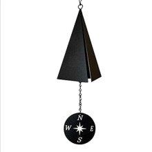 Carillon à vent pour jardin extérieur, attrape-vent en forme de boussole avec motif triangulaire, carillon en fer forgé, sonorités mélodieuses,