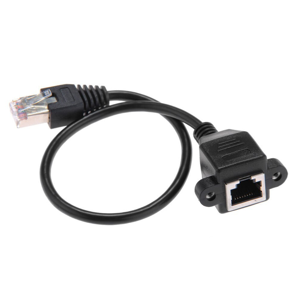 Rj45 Male To Female 1Ft Screw Panel Mount Ethernet Lan Network Extension Cable 9199774754231