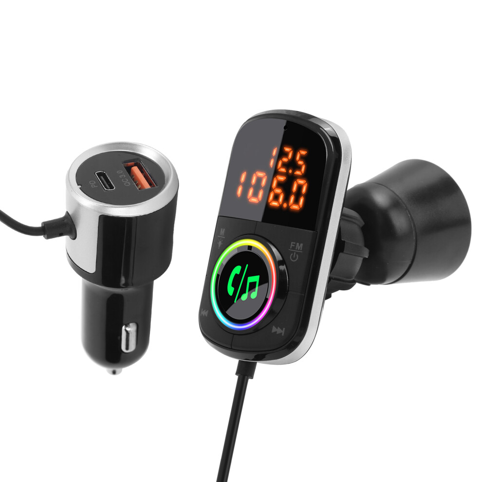 Elevate Your Driving Experience: Bluetooth Fm Transmitter Car Adapter With Vibrant Led Backlit, Fast & Safe Charging, Clear Hands-Free Calling, An 9176269352950