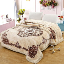 Mink Blanket King Size 220x240cm 85x95in 11lb 5kg Silky Soft Warm Reversible Raschel 2Ply Beige and Brown Winter Blanket