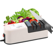 Electric Knife Sharpener with Dual Stage Whetstone, One Touch Kitchen Sharpener for Knives and Scissors