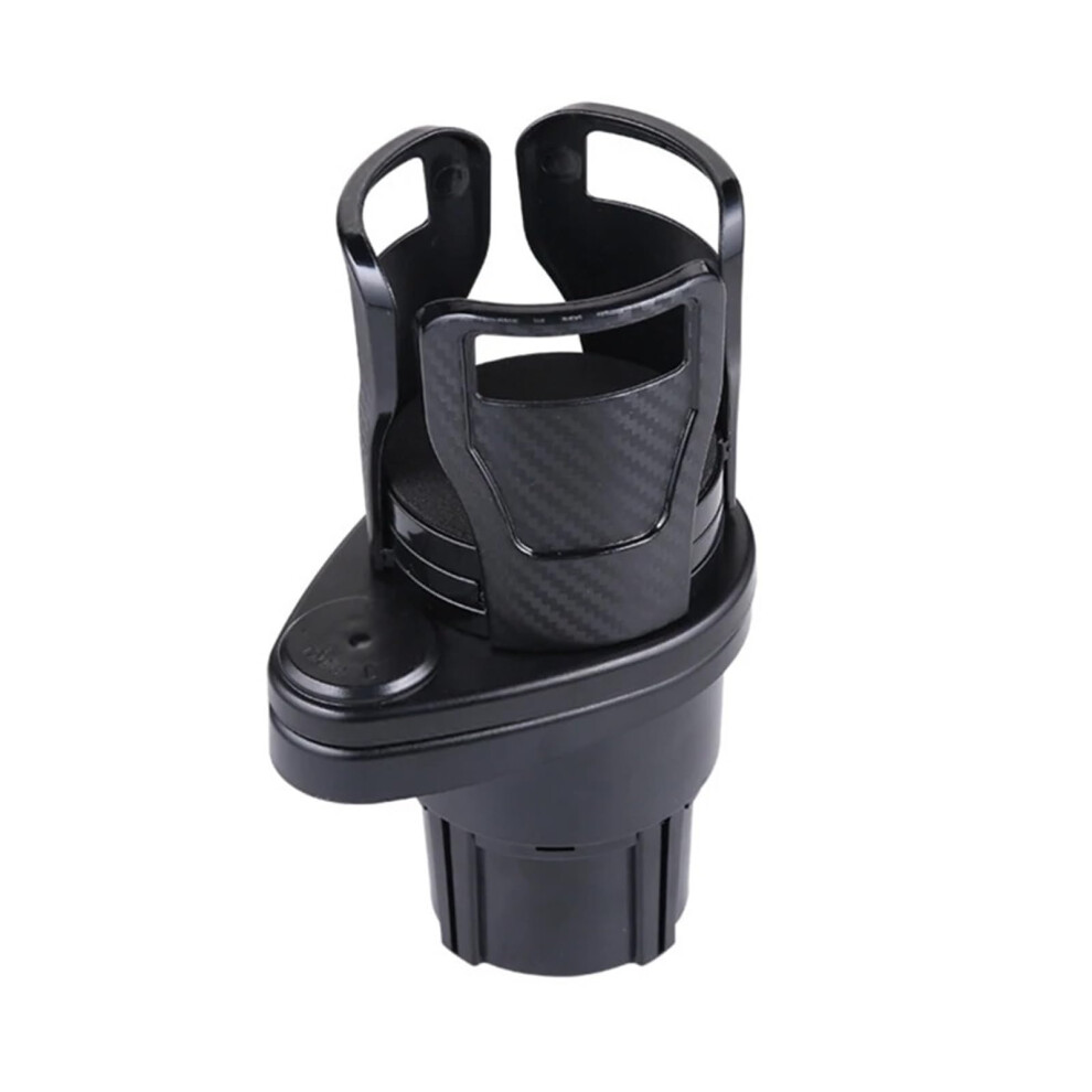2 In 1 Adjustable Car Cup Holder Expander With 360 Rotation For Cars And Trucks Carbon Black 9199774754989