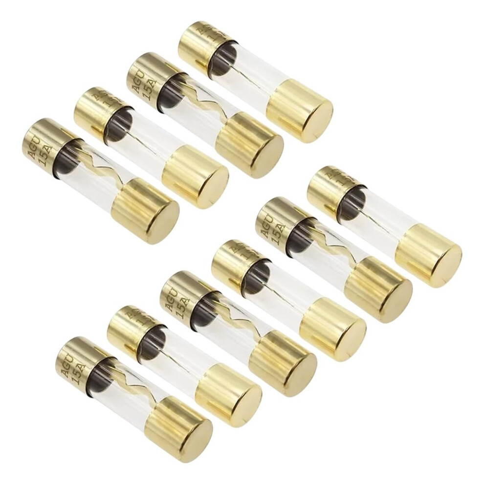 10Pcs 10X38mm Agu Car Audio Fuse Set 10A100a Wide Amp Range Durable Glass Tube For Amplifiers 9187378976364