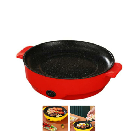 Nonstick Electric Griddle 11.8in Compact Easy Clean Surface with Adjustable Temperature Control Red