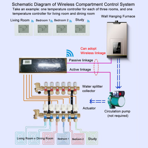 Controllore di temperatura RF wireless con display LCD rétroilluminato, 0-70, 5A 2