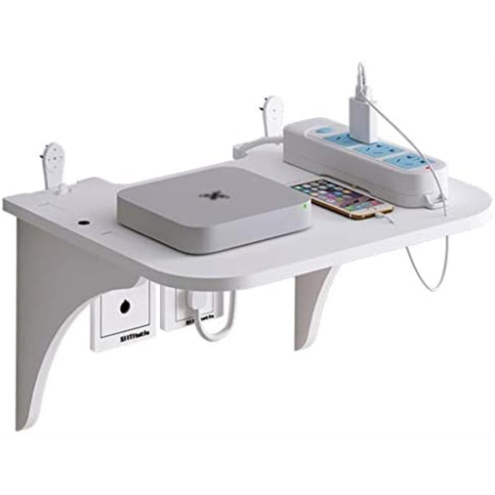 Wifi Router Wall Mount Shelf Storage Organizer, Floating Holder Bracket White 23X19x13.5cm 9199774755405