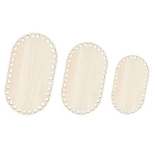 3pcs Mini Cross Stitch Fixed Frame Wooden Bag Base Beige 30X30cm For Embroidery Projects DIY Knitting Crochet Base