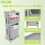 2 Tier Laundry Hamper with Wheels, Large Capacity Rolling Basket Organizer, Grey Stackable Bins 3