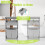 2 Tier Laundry Hamper with Wheels, Large Capacity Rolling Basket Organizer, Grey Stackable Bins 2