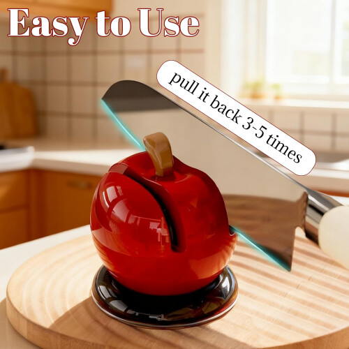 Shaped Kitchen Knife Sharpener with Secure Suction Cup Base, Hands Dual Grinding, Green 1