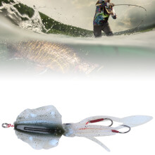 Leuchtender Tintenfisch Rockangeln Köder 15cm Blau PVC Weichkunststoff Werkzeug