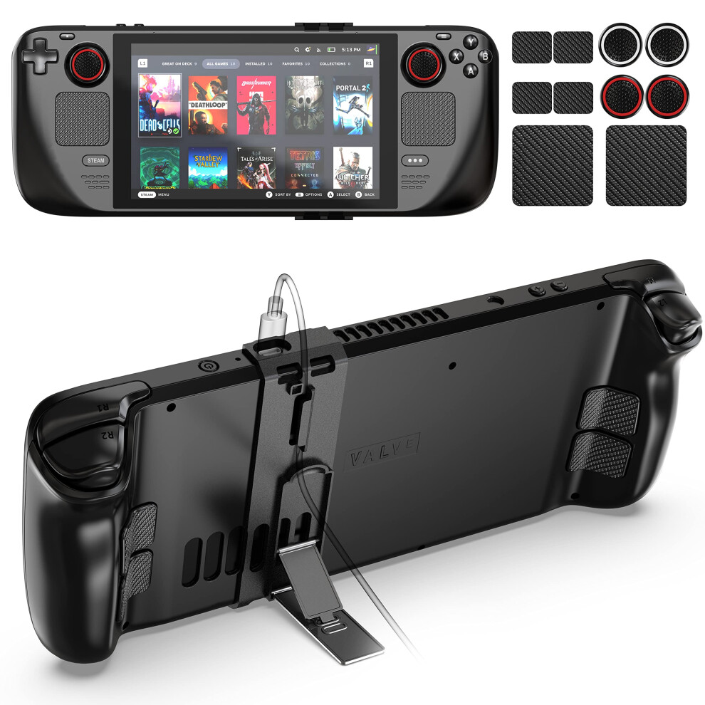 Stand With Adjustable Angles, Magnetic Kickstand, Grip Skins And Thumb Grips For Steam Deck 9199774755955