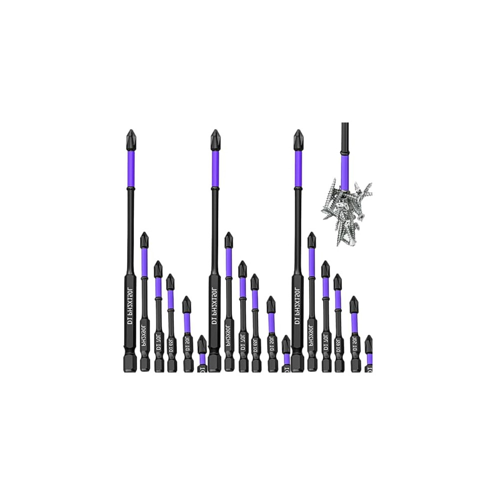 Magnetic Screwdriver Bits Set With Strong Magnetic Tip, Antislip Phillips Drill Bits, Shockproof S2 Steel (3 Pack) 9094768989432