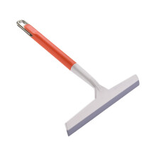 Shower Squeegee for Glass Doors with AntiSlip Grip, MultiSurface Water Removal, Orange
