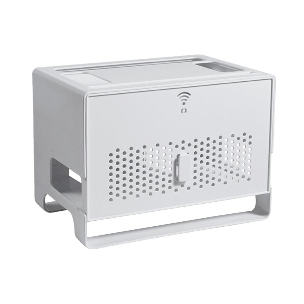 Cable Management Box Router Storage With Doublelayer Organizer Dustproof Cover For Home Office, Gray 9094768989685