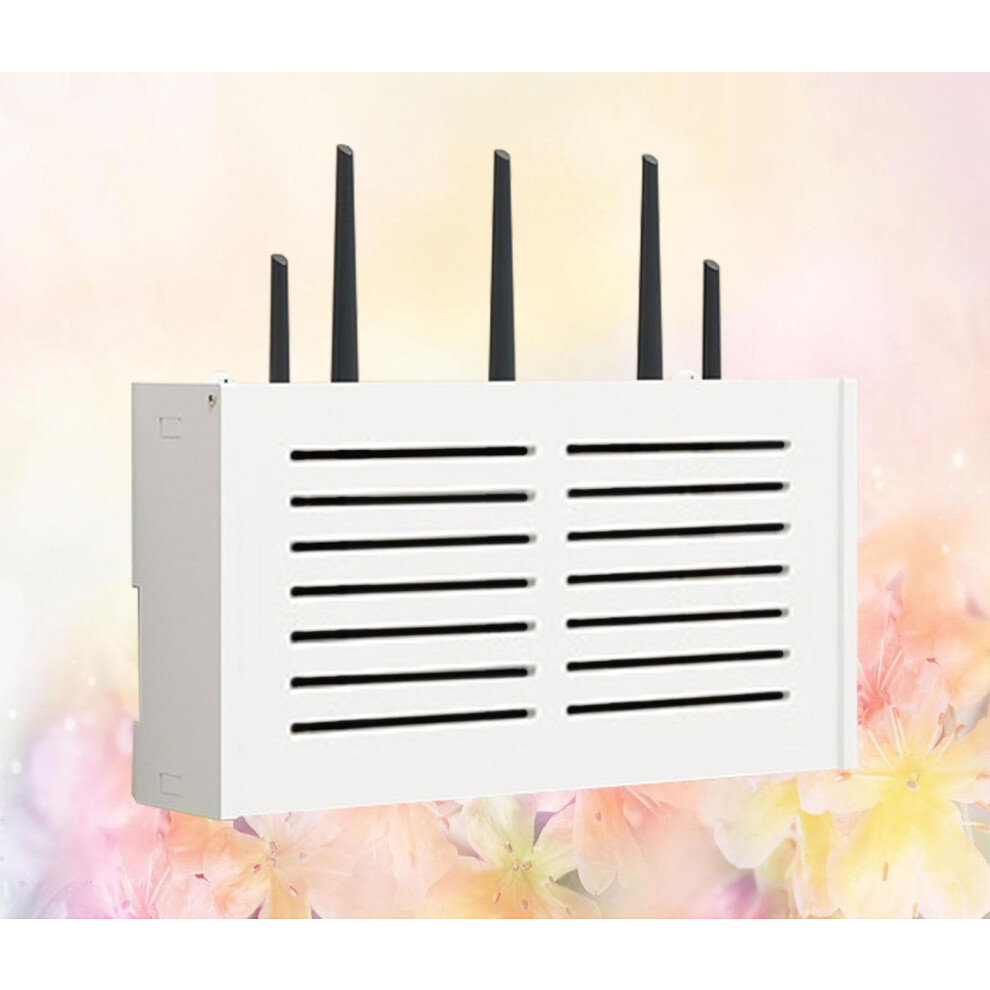 Wifi Router Wall Mount Shelf With Cable Management, No Drill Storage Box, 38X20x8.5cm 9094768989708