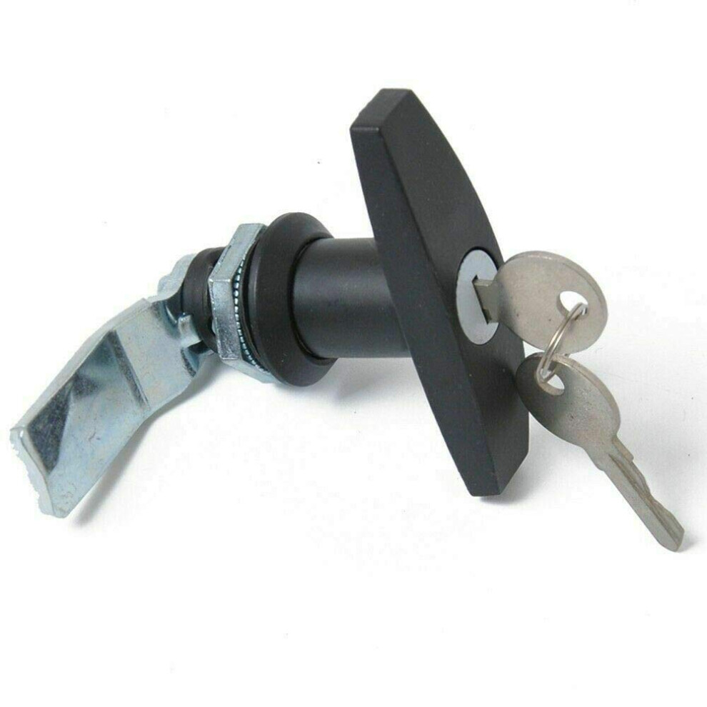 Rv T Handle Door Lock With Keys Zinc Alloy Black Durable Lock For Truck Cap And Garage Door 9187378977460