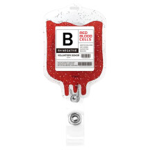 Grappige badge voor bloedgroep op tas met oprolmechanisme, oprolmechanisme met 360 graden draaibare, duurzame nylon kabel voor verpleegkundigen,