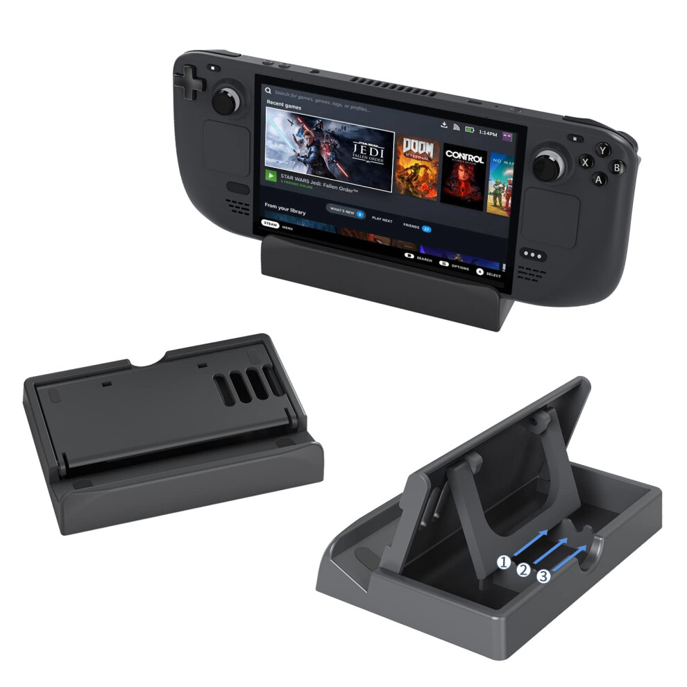 Gaming Console Stand For Steam Deck And Switch, Foldable Adjustable Holder With Nonslip Grip 9199774756624