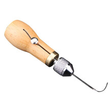 Professional Sewing Awl, Repair Tool Kit for Leather Craft with Straight and Bent Needles, Durable Hand Stitcher with Waxed Thread Compatibility for