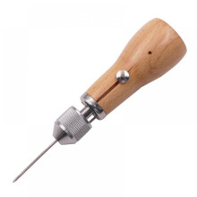 Leerpriem, handpriem, snelle stik- en perforatieset voor doe-het-zelf leerbewerking, comfortabele grip met ergonomische houten handgreep.